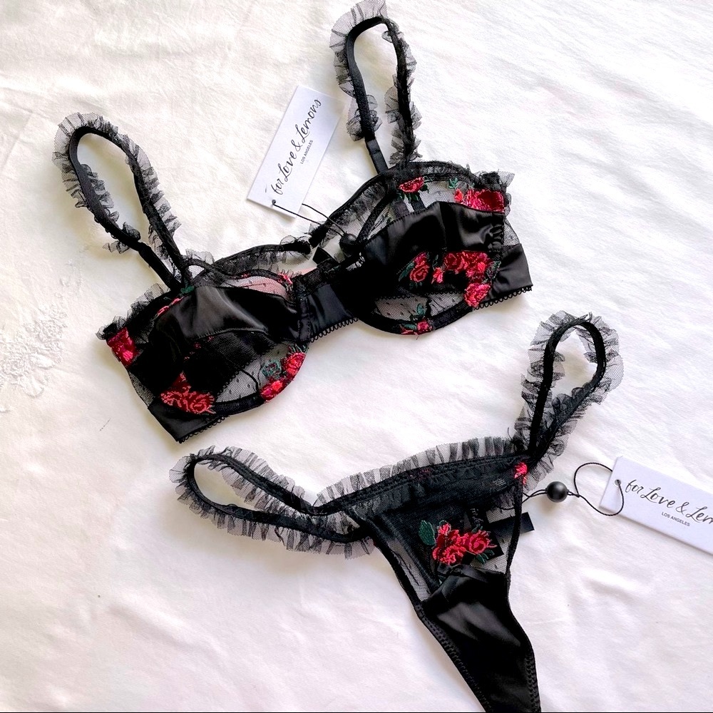 2 PIECE FOR LOVE & LEMONS Rosebud Bra & Thong set - Picture 3 of 16